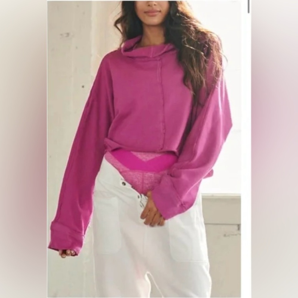 FP Movement Cropped Pink Sweater – Size S – Excellent Condition